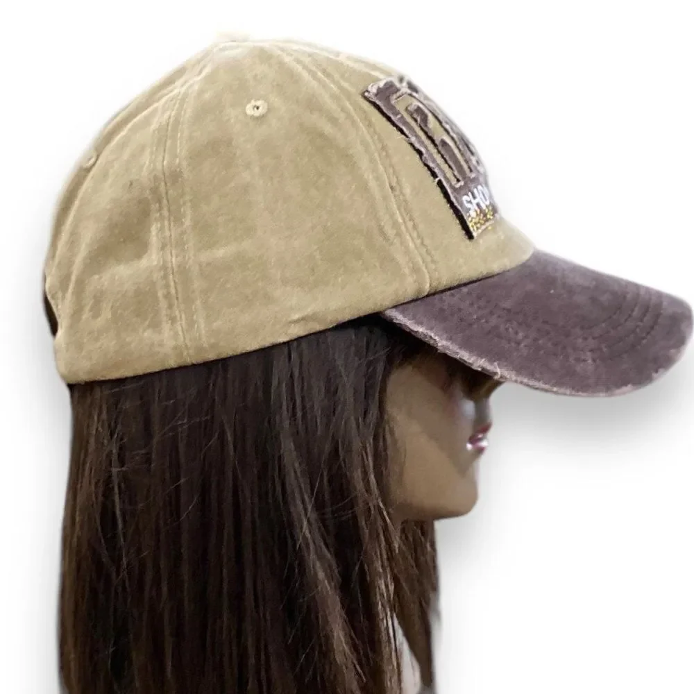 Brown Graphic Distressed Trucker Drivers Baseball Cap NWT